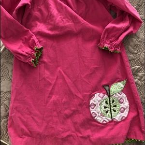 Girls corduroy dress with Apple appliqué